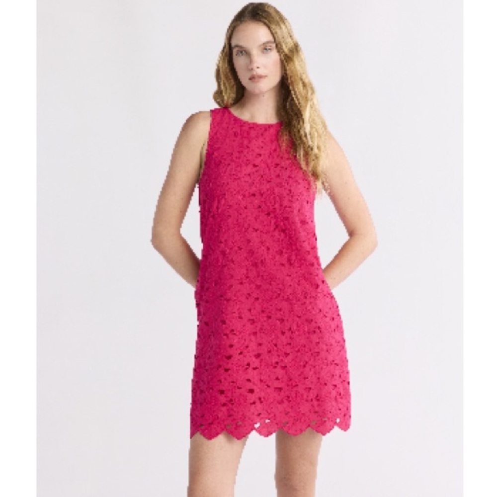 Elegant Pink Sleeveless Lace Dress size 22